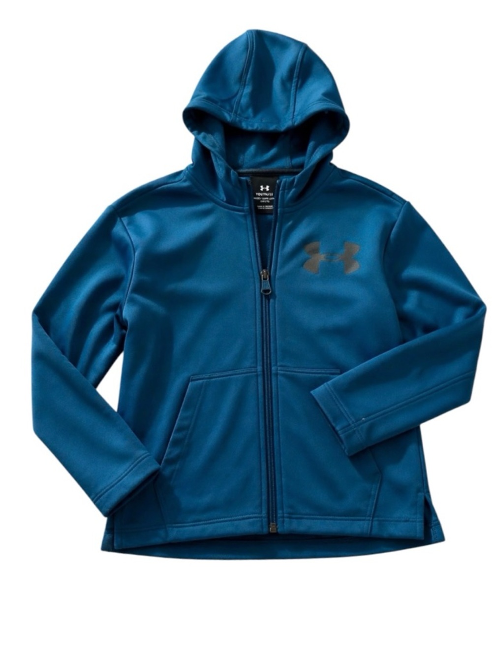 Boys  UNDER ARMOUR Youth  Blue Fleece Lined Zip Up Hoodie Jacket - extra small